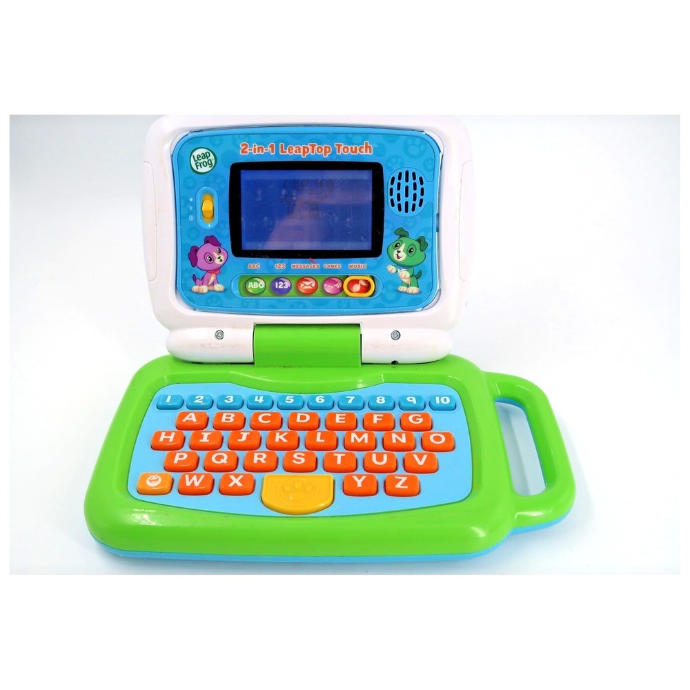 LeapFrog 2-in-1 Leaptop Touch Kids Learning Tablet Laptop Green Blue 600903